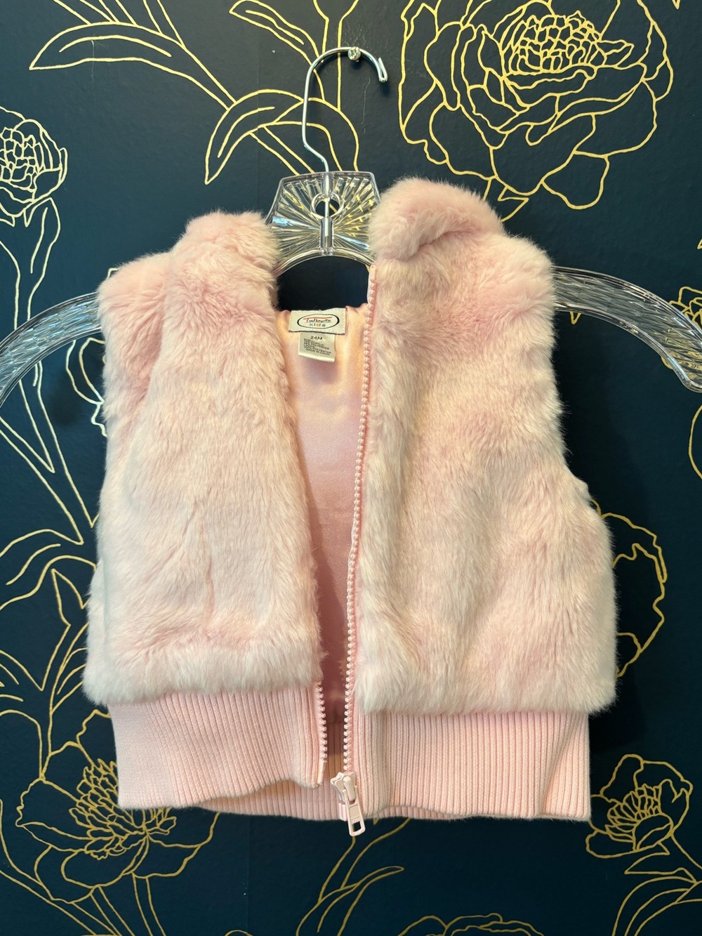 Fabulous faux fur TODDLER VEST pink TALBOTS 24mos 2y